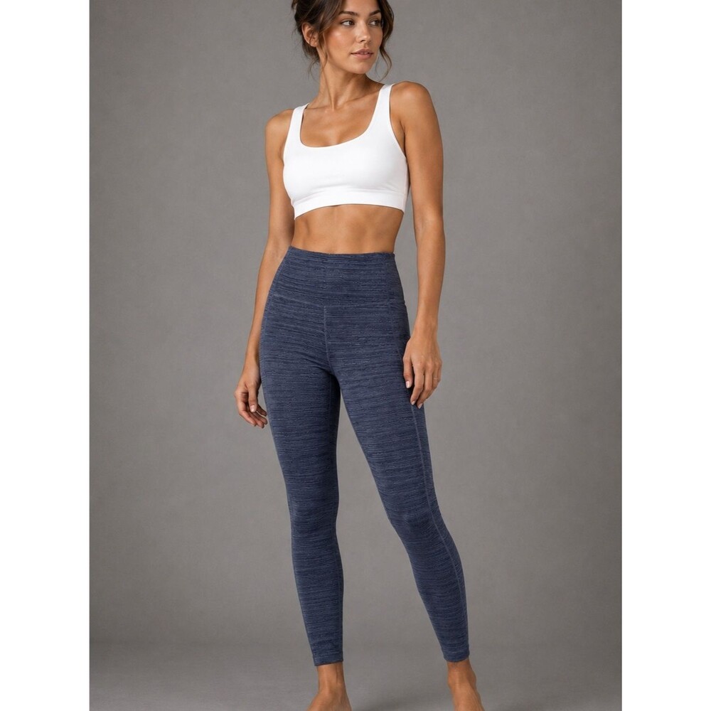 Athleta High Rise Textured 7/8 Leggings Blue Gray Size Small